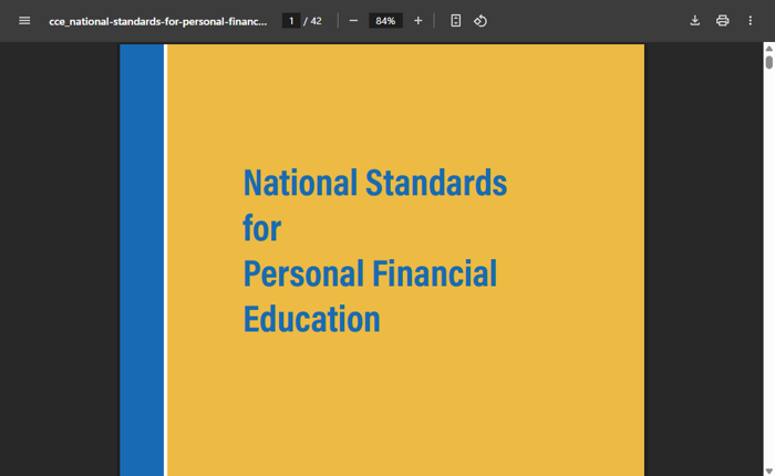 National Standards for K-12 Financial Education: Council for Economic Education