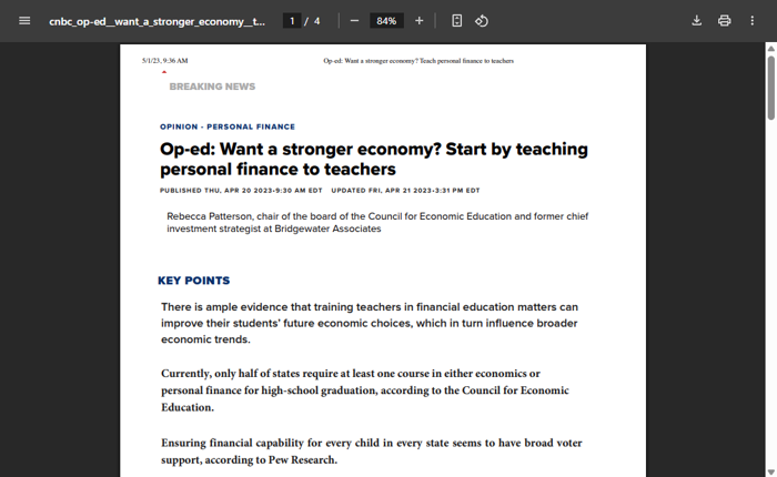Want a Stronger Economy? Start by Teaching Personal Finance to Teachers